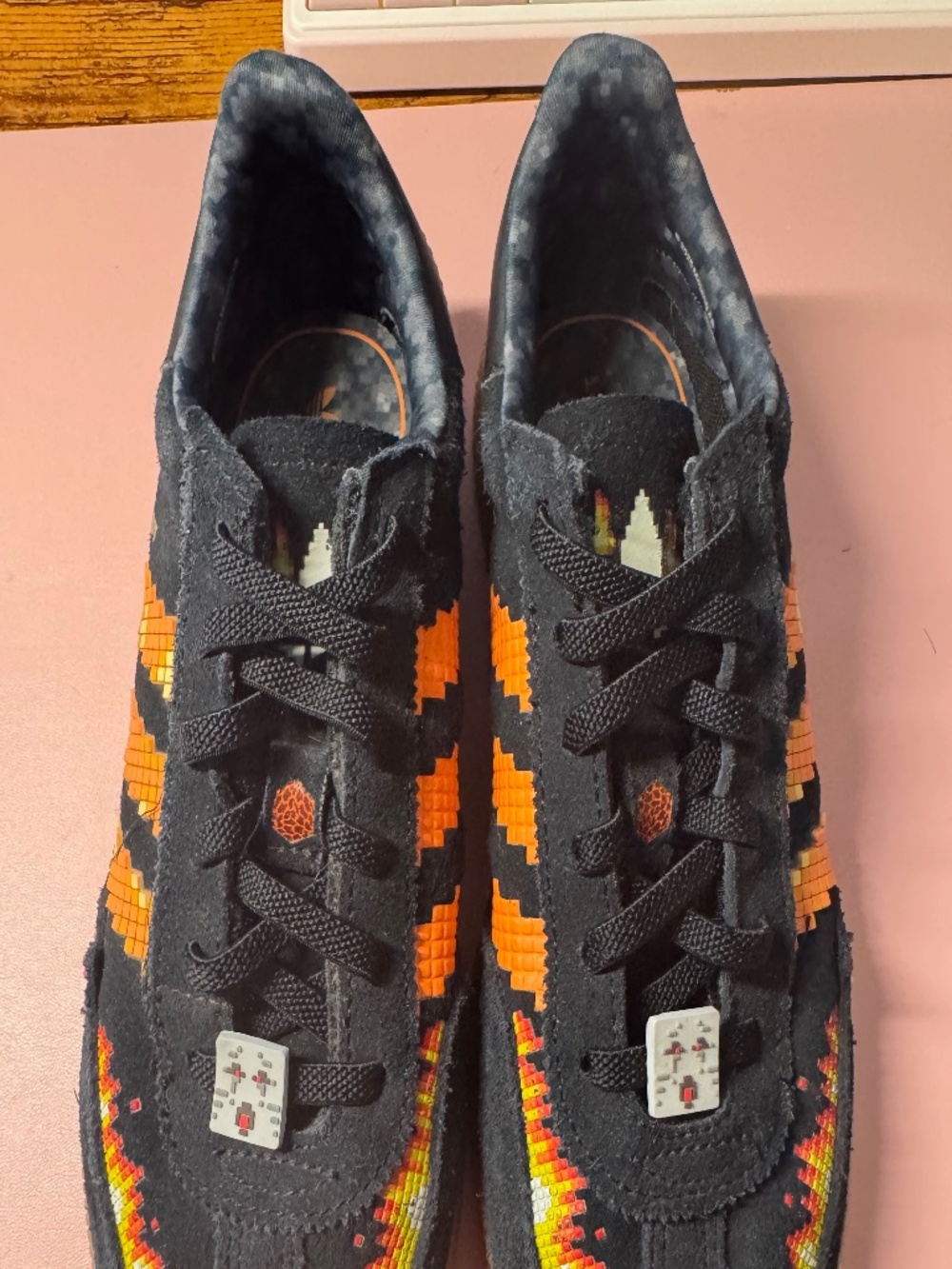 Adidas Originals x Minecraft Lava Flame Sneakers Kids Size 1.5Y